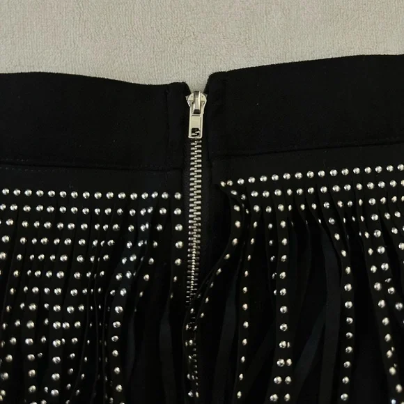 HONEY Studded Fringe Mini Skirt - Picture 6 of 7